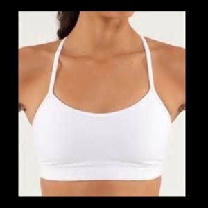 Lululemon white sports bra w mesh panel